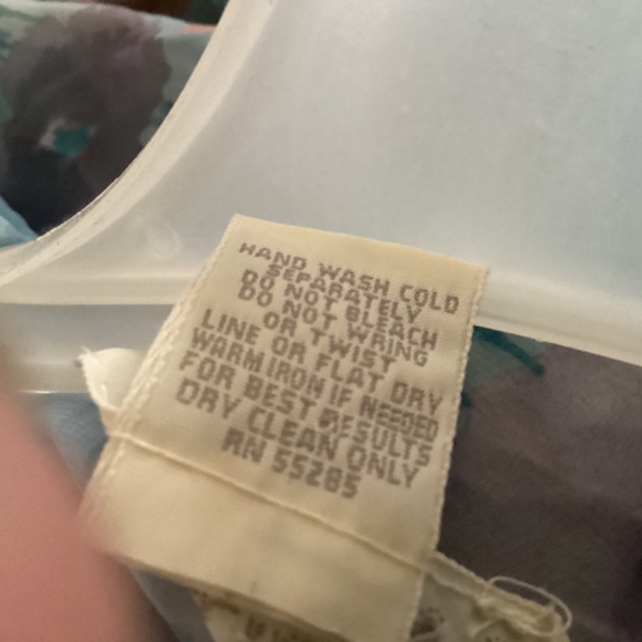 Express brand  vintage sheer blue dress flower print size 9/10 made in usa - Picture 5 of 5